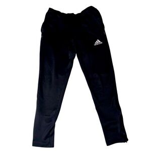 adidas Black Track Pants with Elastic Waistband and Slim Fit